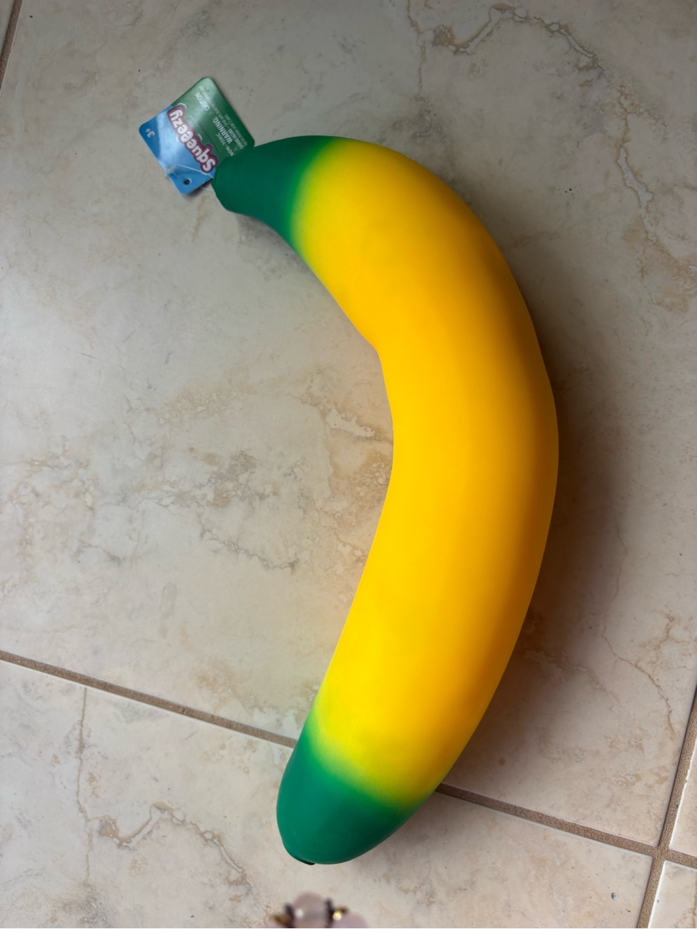 Large Banana Squishy Toy - Yellow and Green